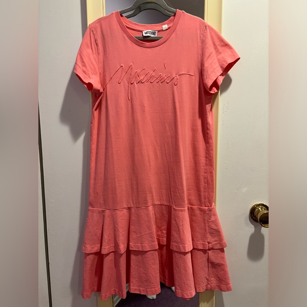 Moschino Pink Ruffled Tiered Sundress